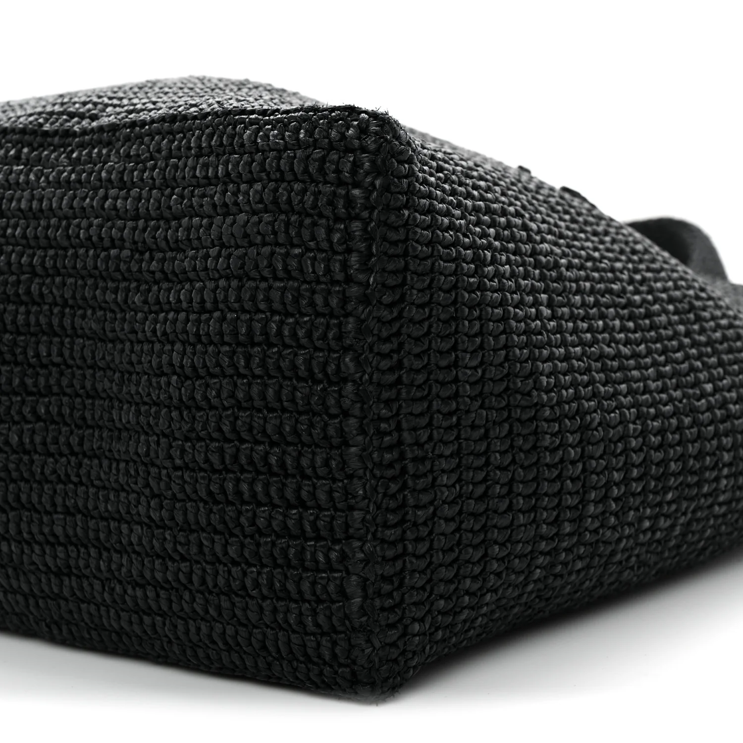 Raffia Wide Tote Black - Top Club