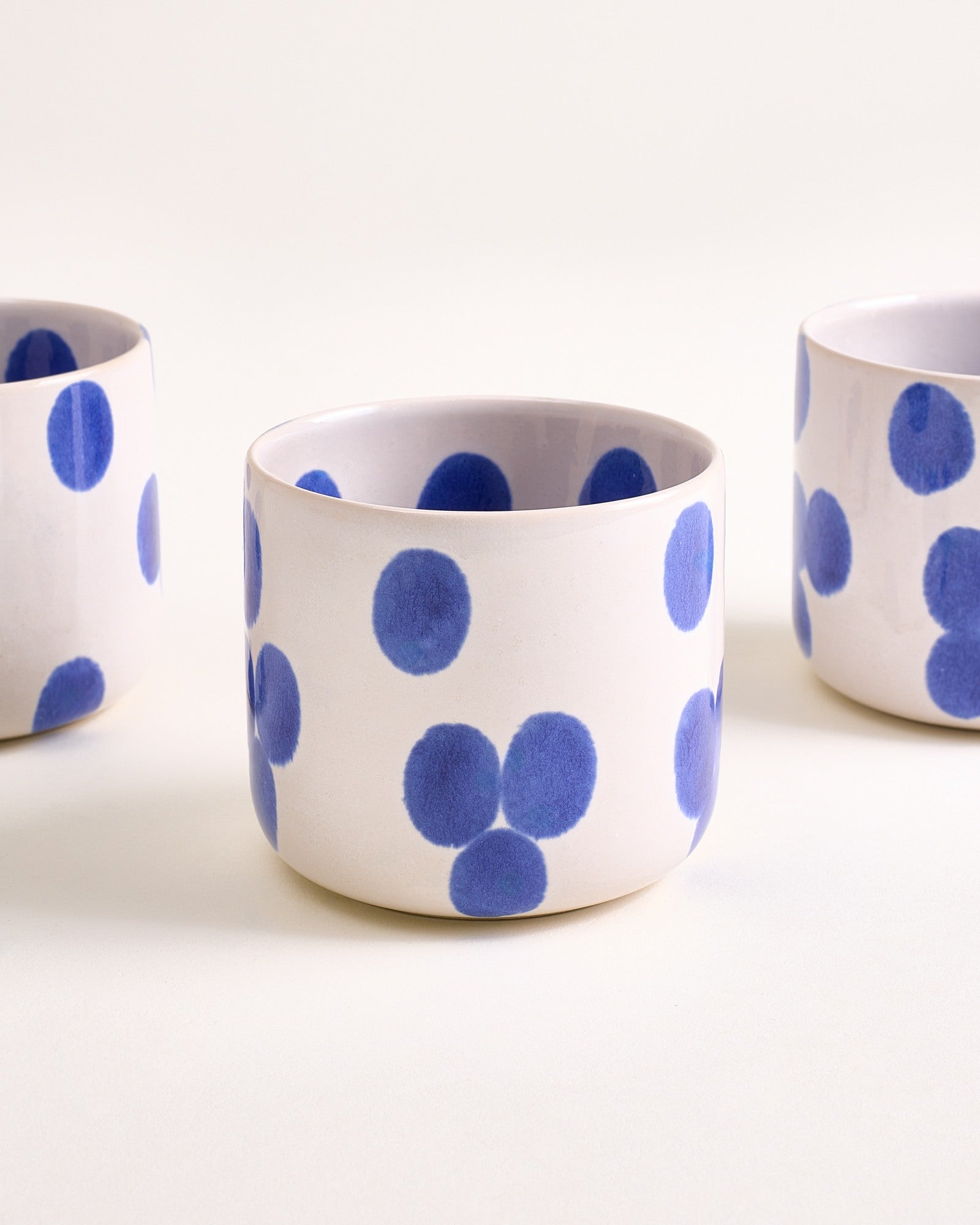 Nódoa Becher groß gepunktet blau 4er-Set