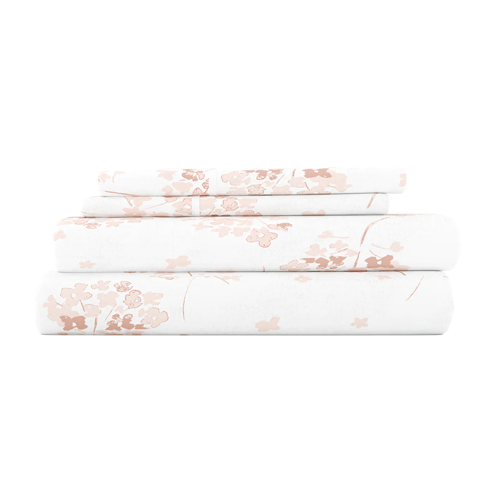 Flower Bunch 4-Piece Flannel Sheet Set (Sale)