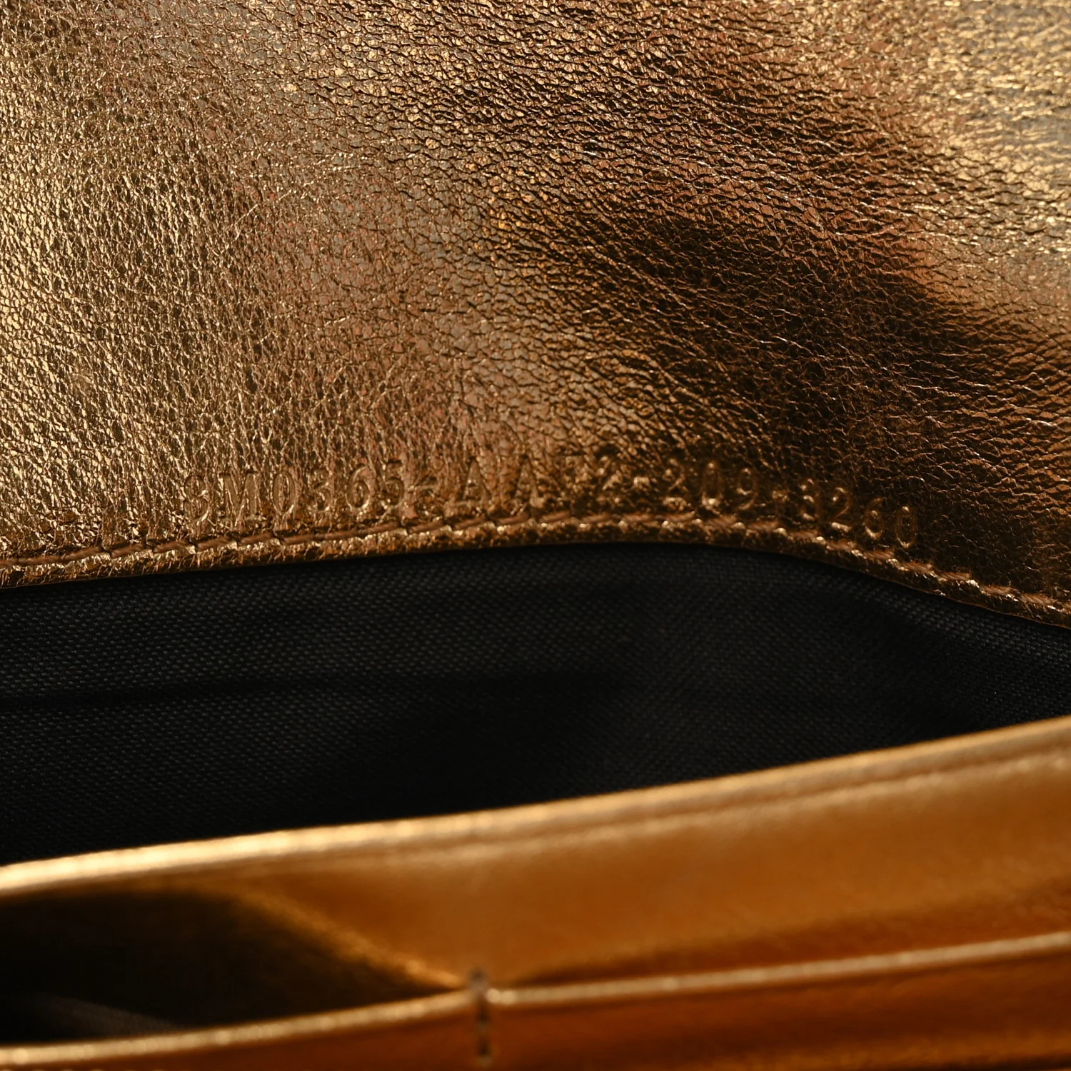 Vitello Catalan Mirror FF 1974 Embossed Continental Wallet on Chain Gold - Top Club