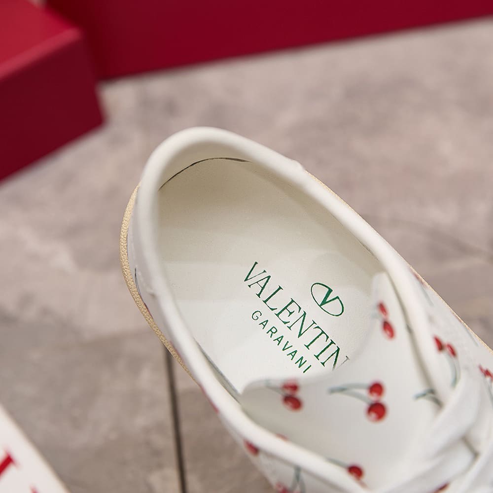 VALENTINO ROYCO Women s Cherry Pattern Soft Calfskin Sneakers - Top Club