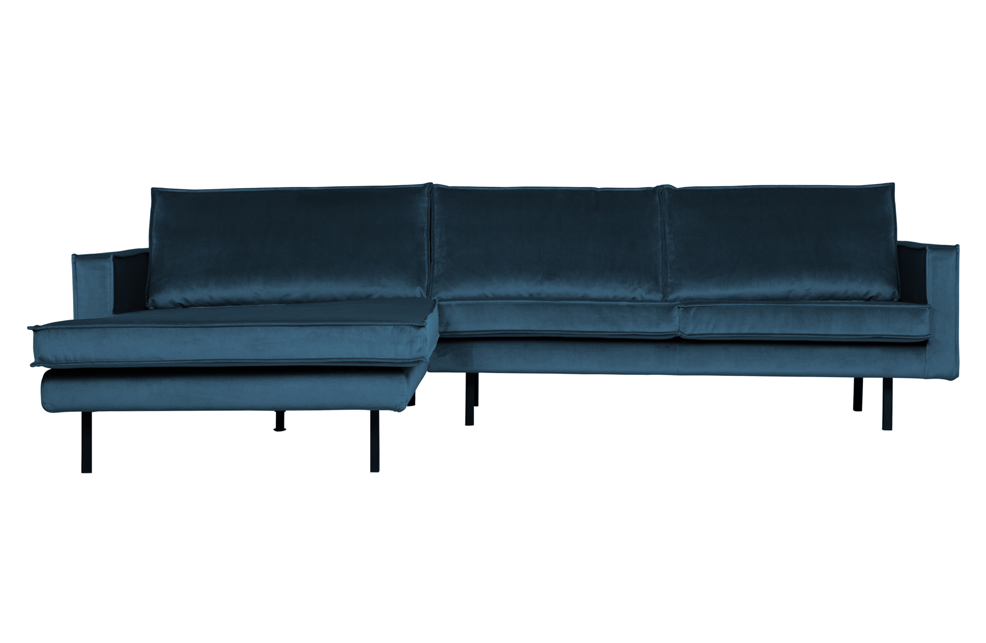 Hoekbank Rodeo velvet blue - Links