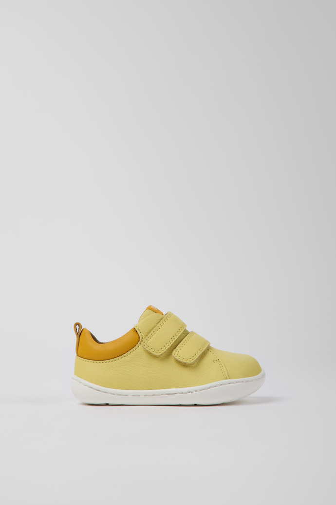 Peu Yellow leather shoes for children