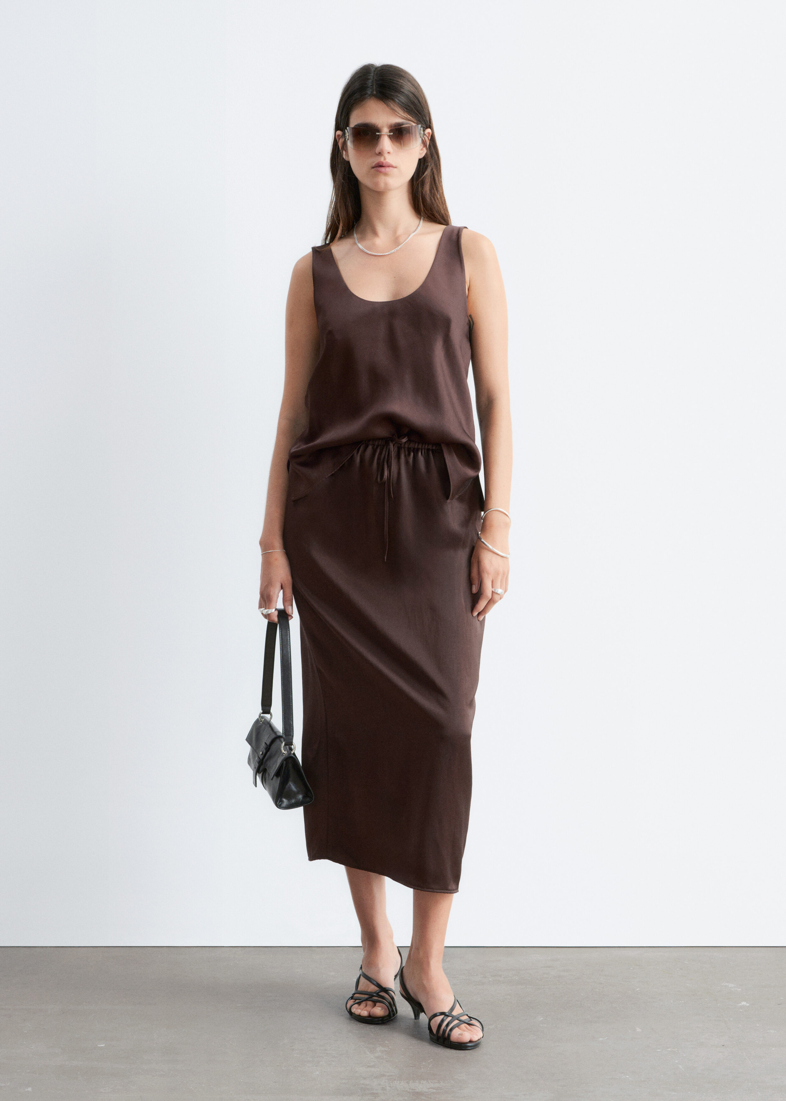 & Other Stories DRAWSTRING MIDI SKIRT