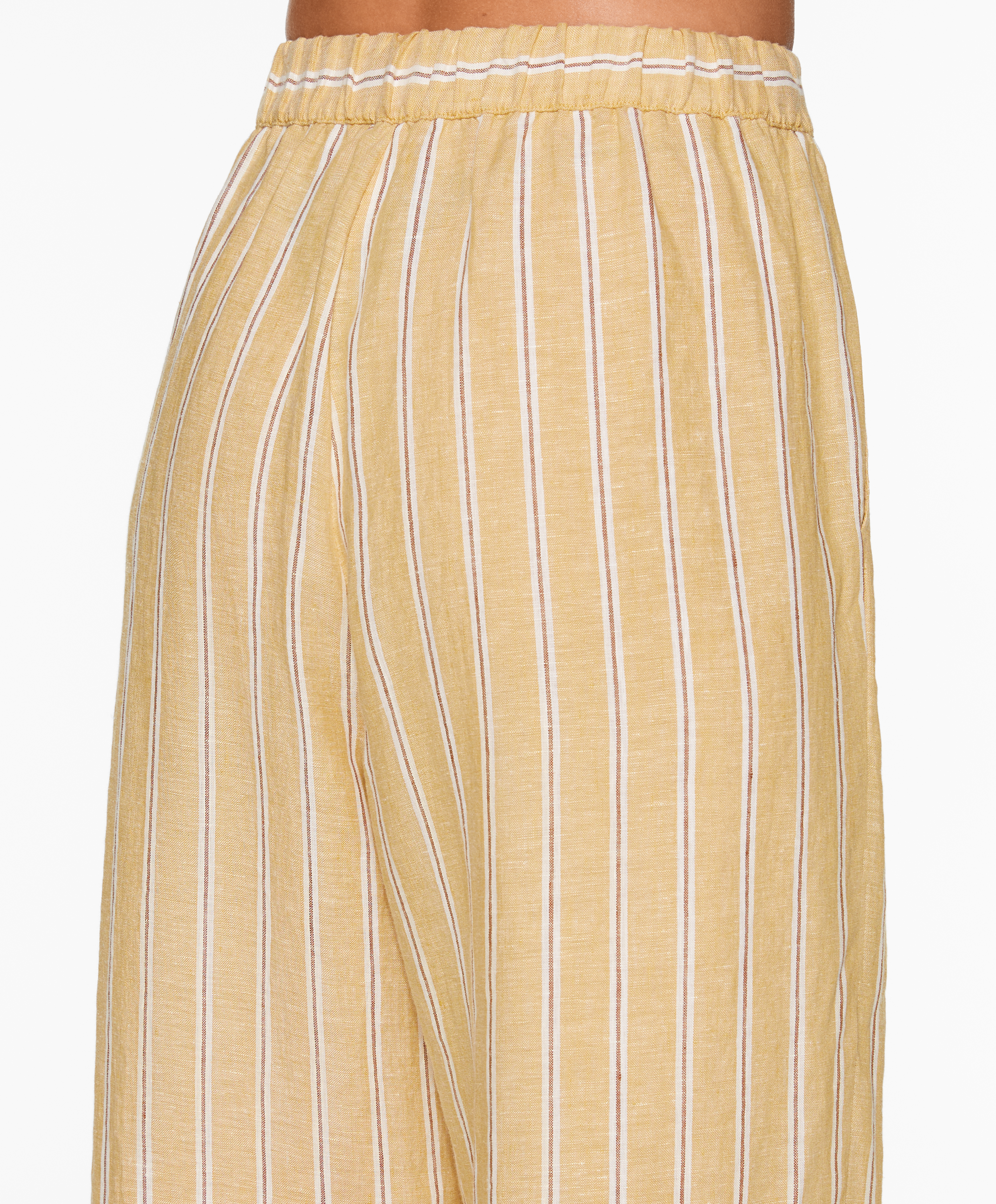 OYSHO Tailored-fit 100% linen striped trousers