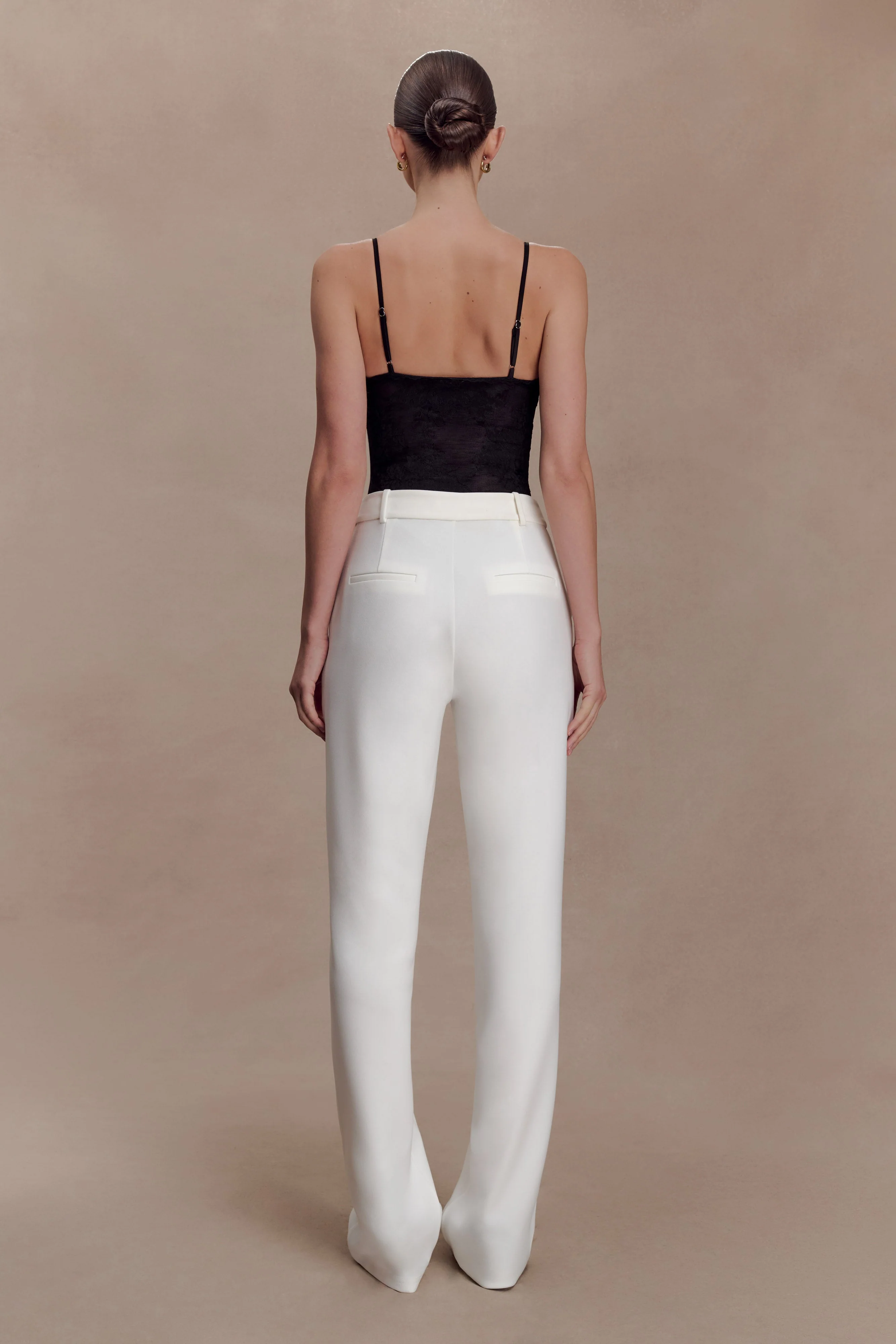 Maude Crepe Straight Leg Pants - Ivory