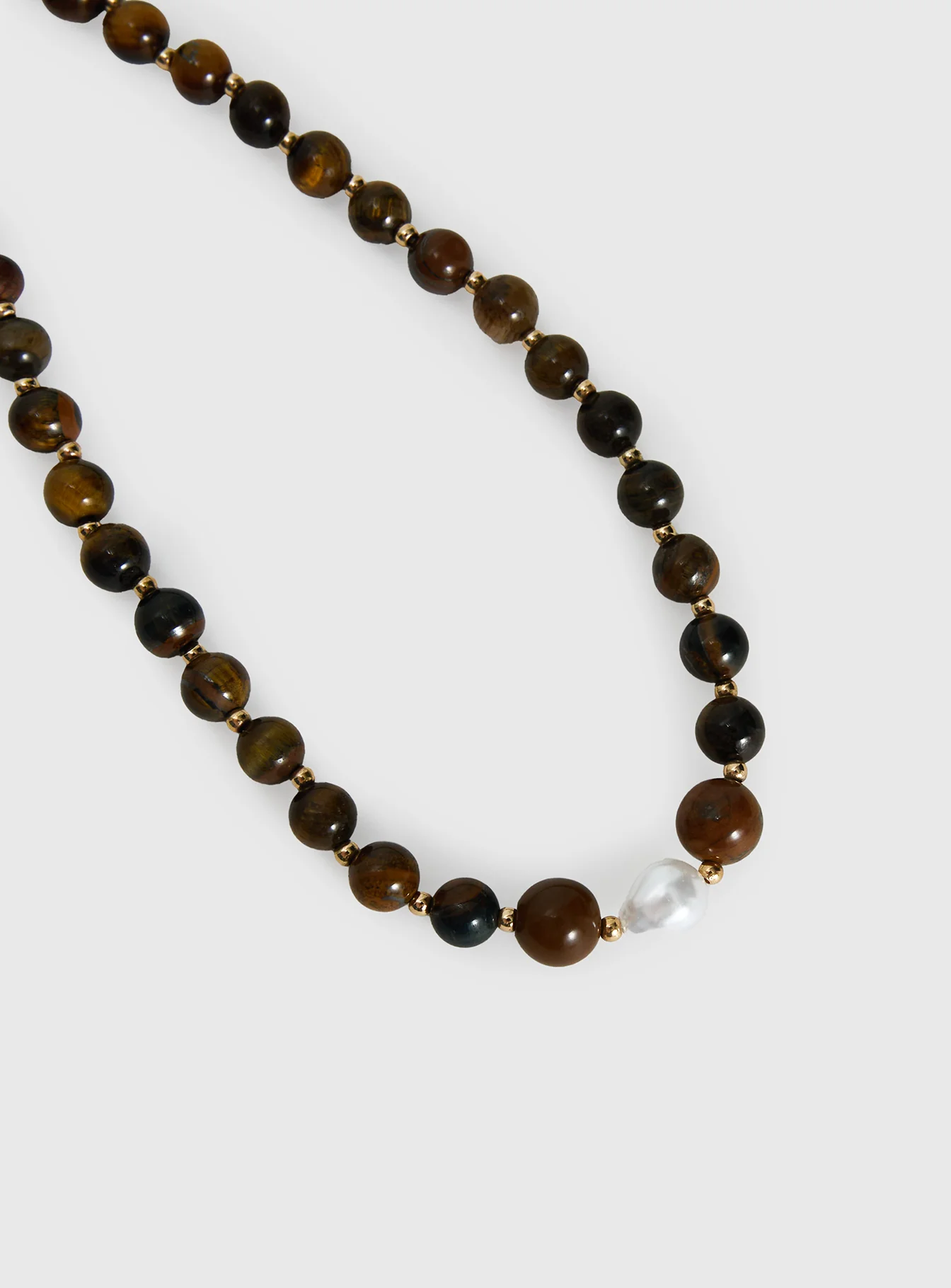 In Your Life Beaded Necklace Brown / Pearl