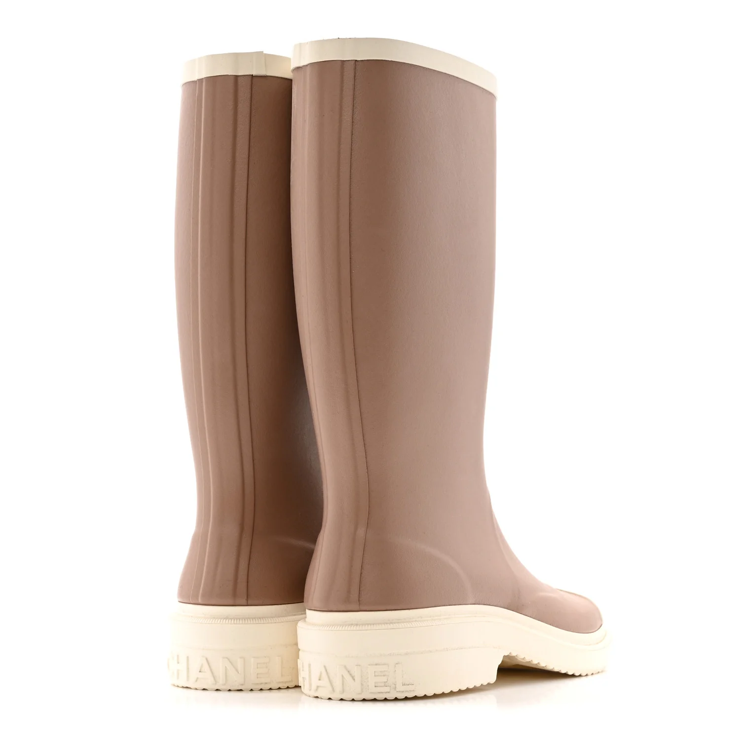 Caoutchouk CC High Boots 38 Beige White - Top Club
