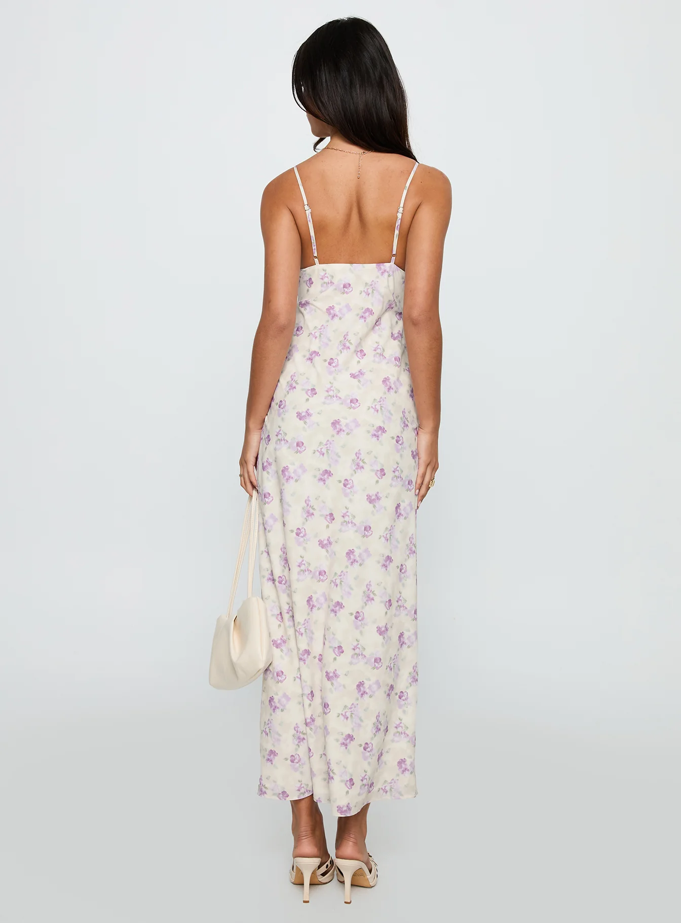 Jessamine Frill Maxi Dress White / Lilac