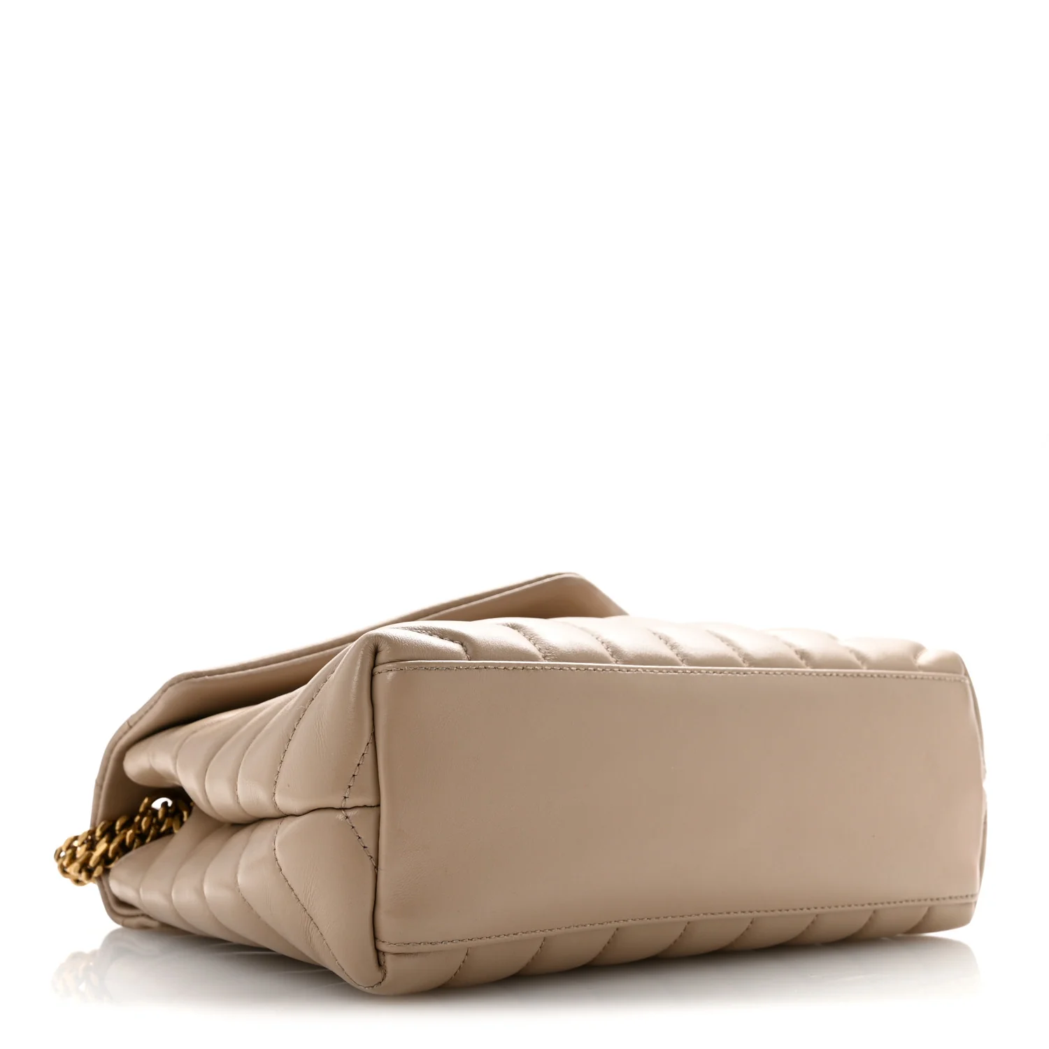 Calfskin Y Quilted Monogram Small Loulou Chain Satchel Dark Beige - Top Club