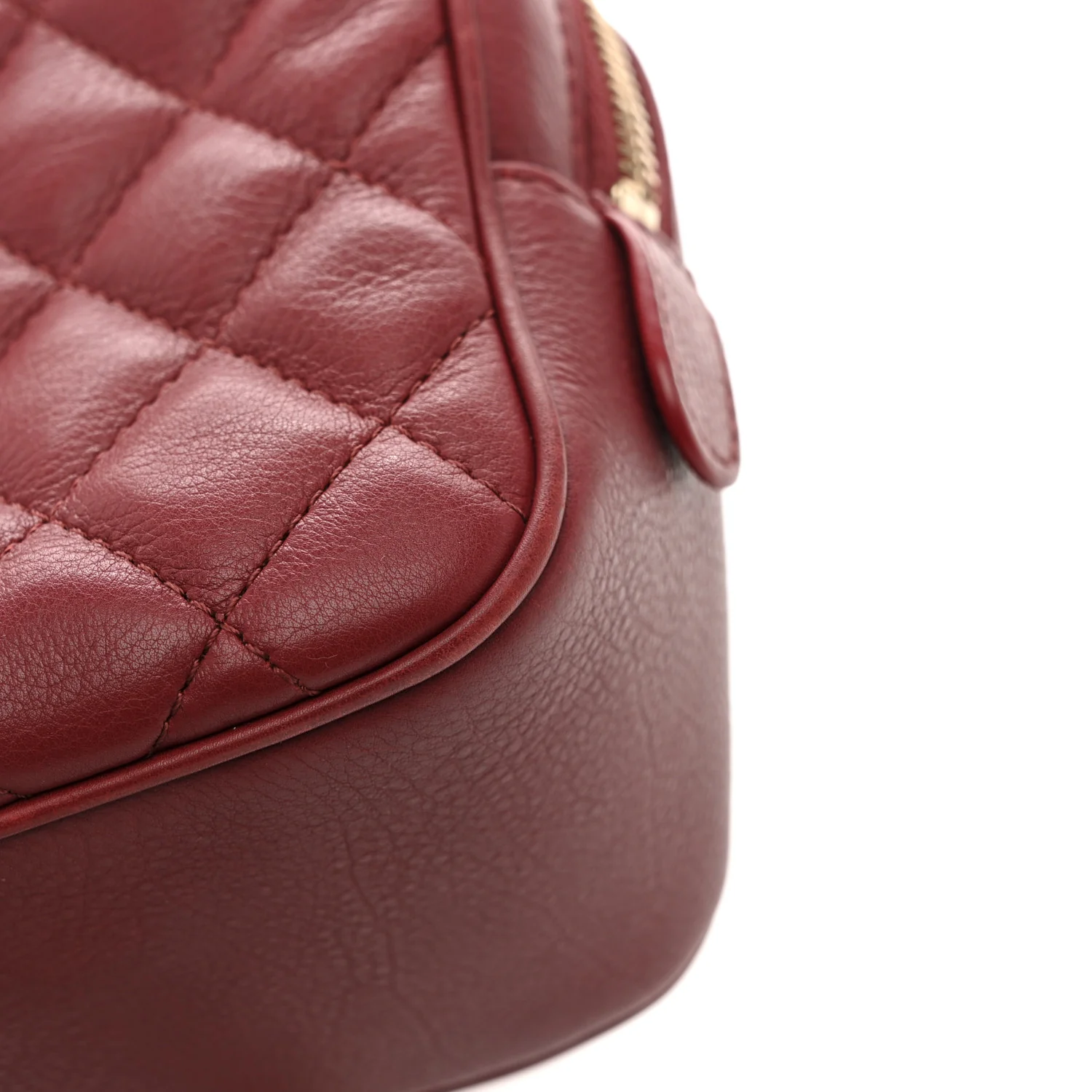 Calfskin Quilted CC Small Vanity Case Dark Red - Top Club