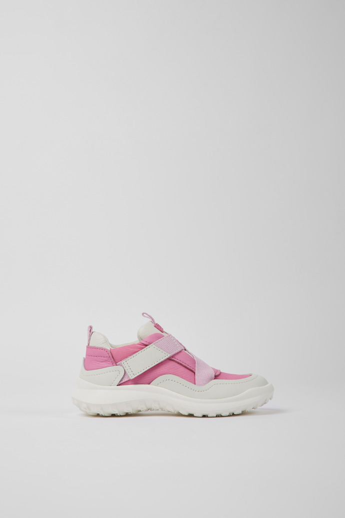 CRCLR Pink leather and textile sneakers for children