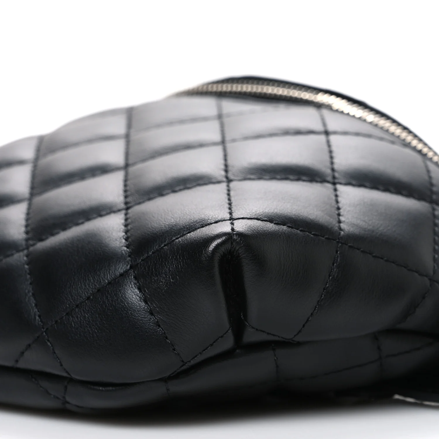 Lambskin Quilted Waist Belt Bag Black - Top Club
