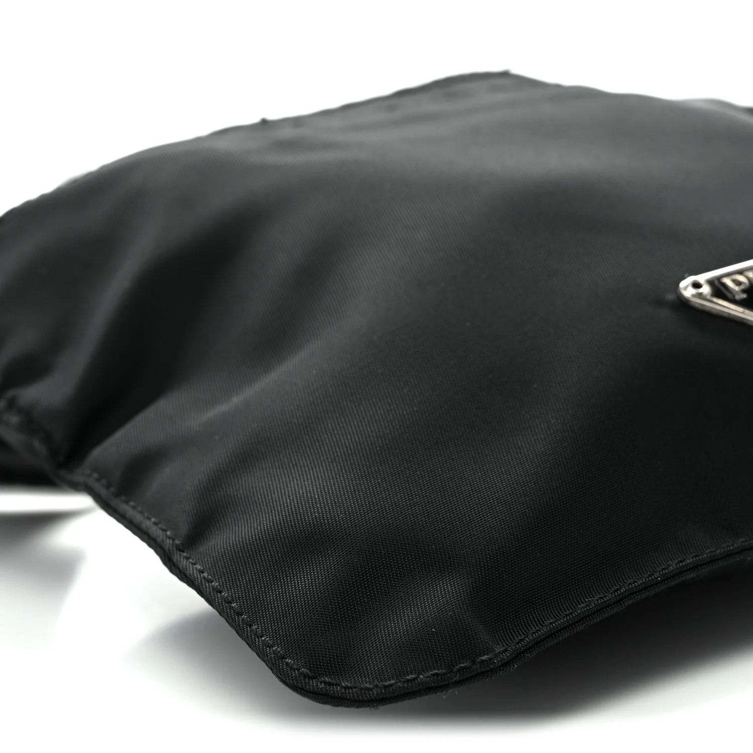 Nylon Mini Flat Messenger Bag Black - Top Club