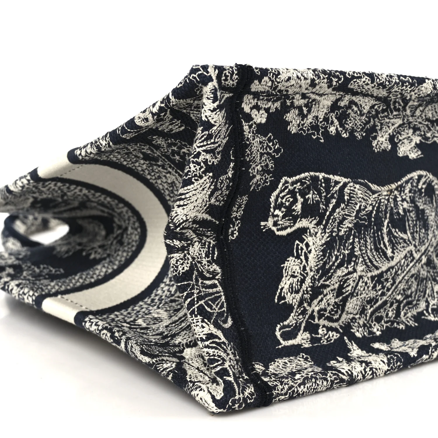 Canvas Embroidered Small Dioriviera Toile De Jouy Book Tote Blue - Top Club