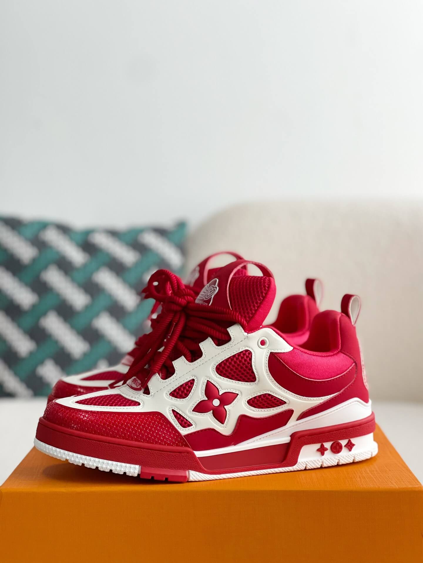 Louis Vuitton LV Skate Red White Sneakers - Sneaker Replica Workshop
