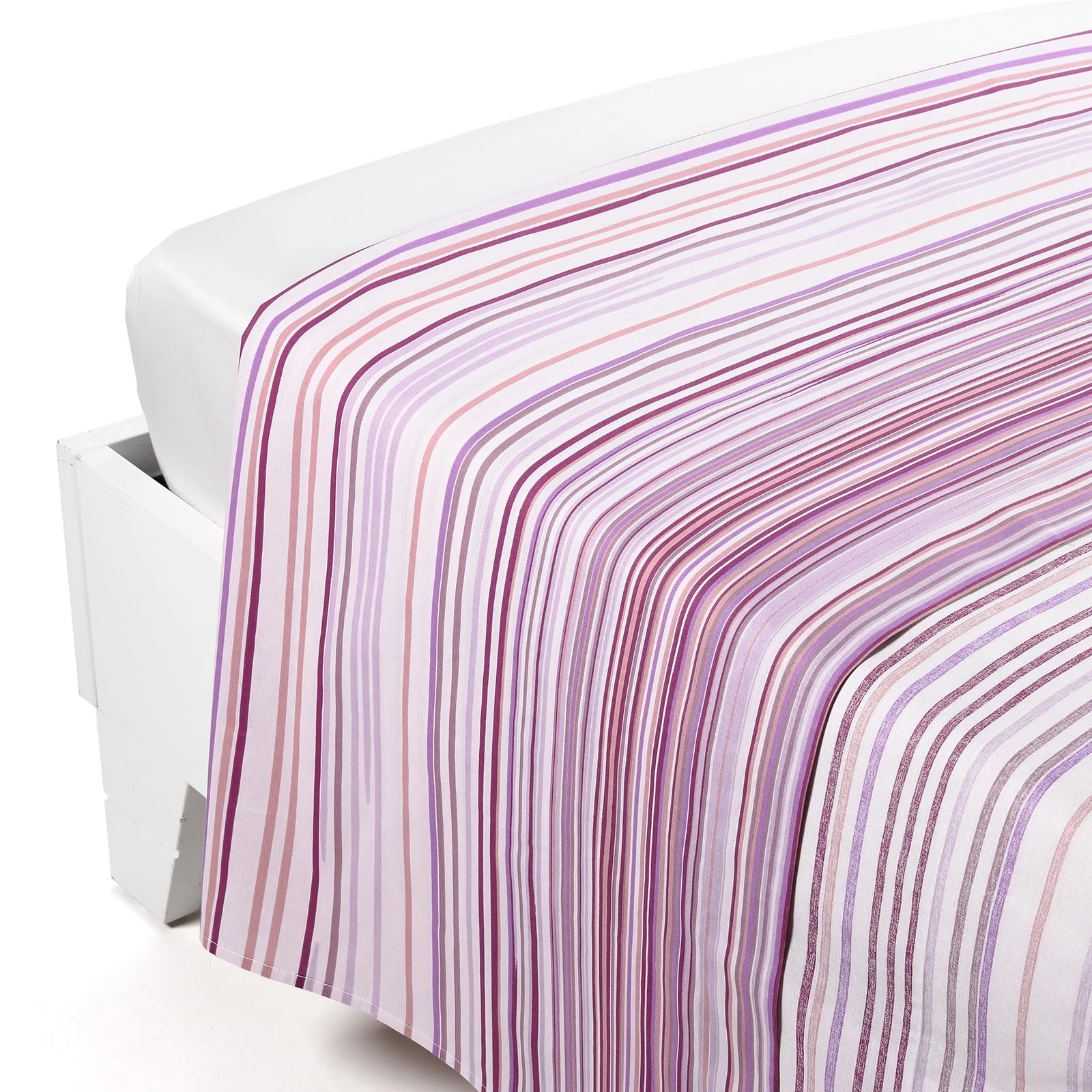 Lenzuolo Superiore In Cotone Grafismi Matrimoniale Ciclamino Caleffi