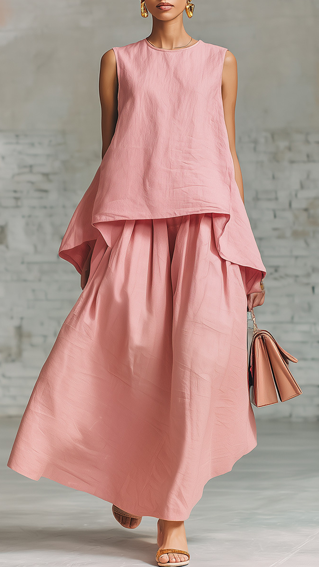 Women's Cotton-Blend Sleeveless Top and Maxi Skirt Set - Nordfashionstorm - Women's Clothing, Fashion for You - Nordfashionstorm.com