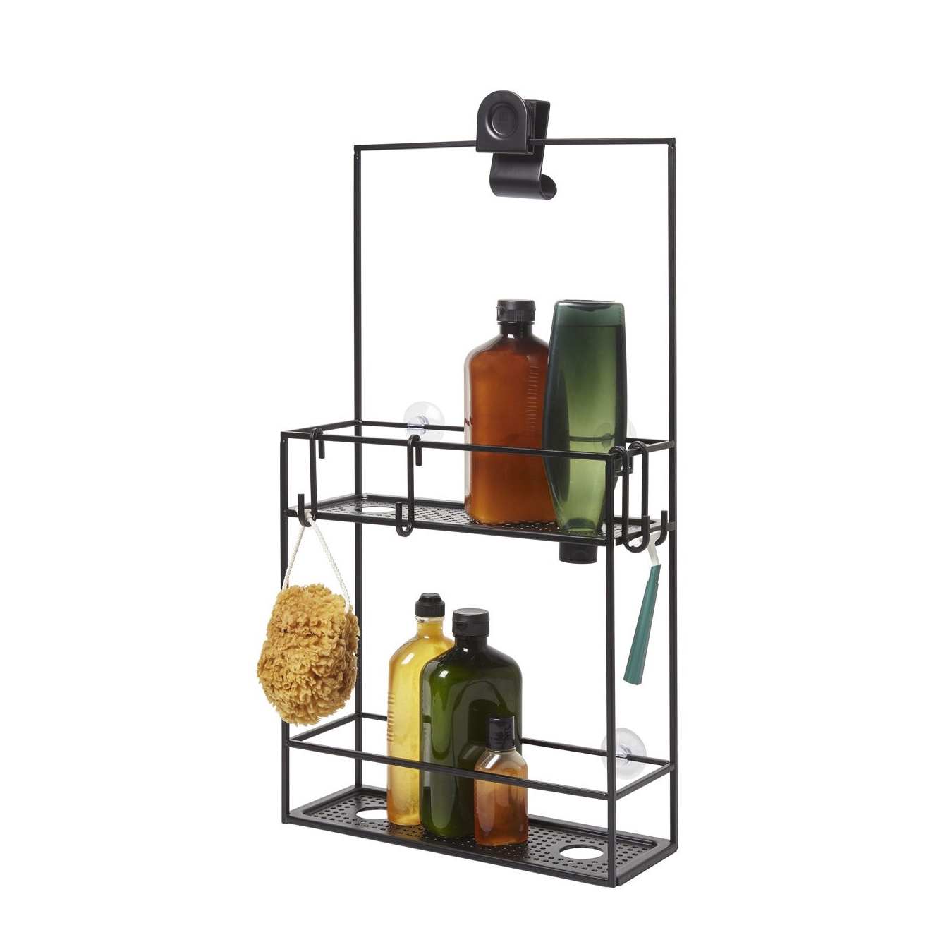 Doucherek Cubiko zwart 11x31x61 cm