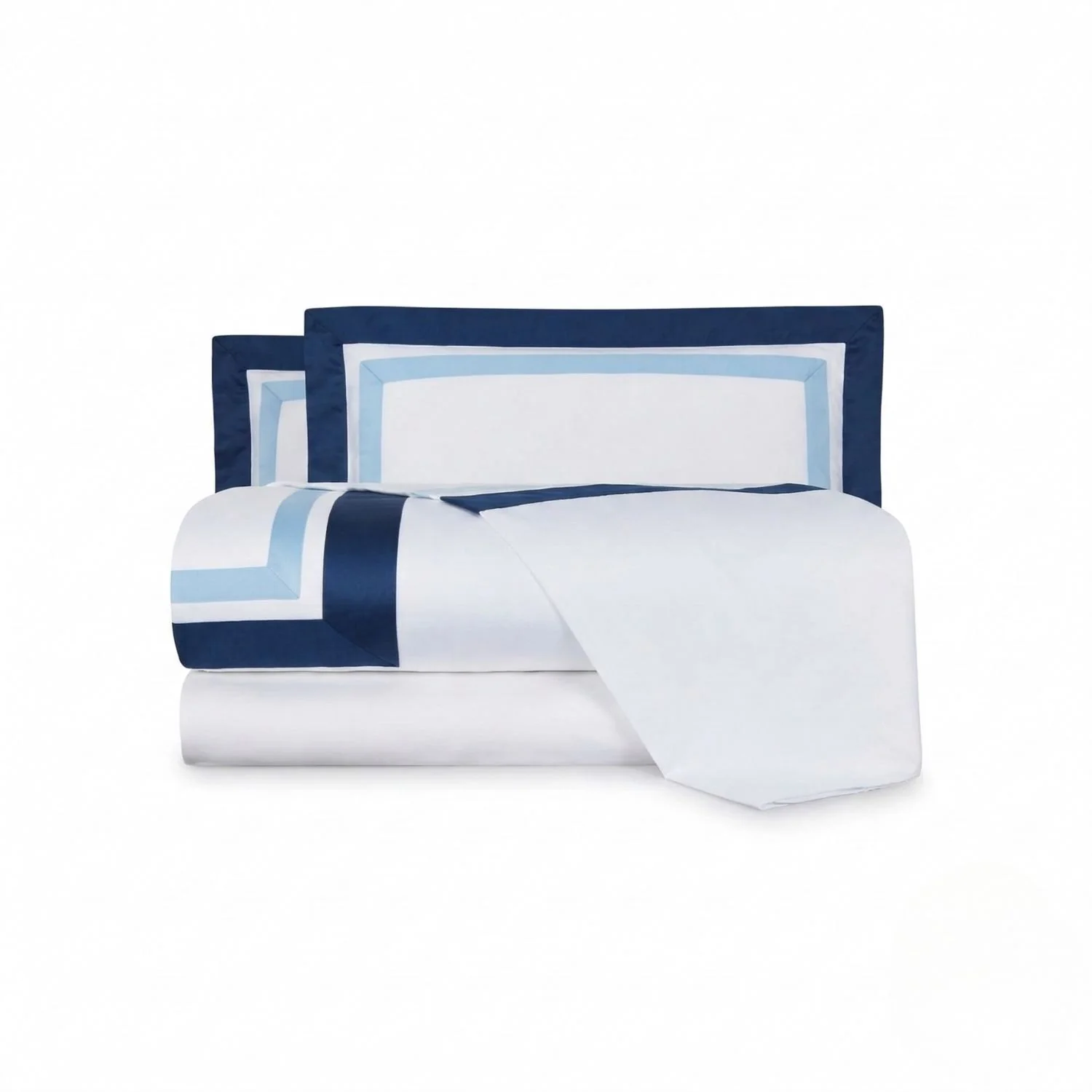 Completo Lenzuola In Raso Di Cotone Two-Tone Matrimoniale