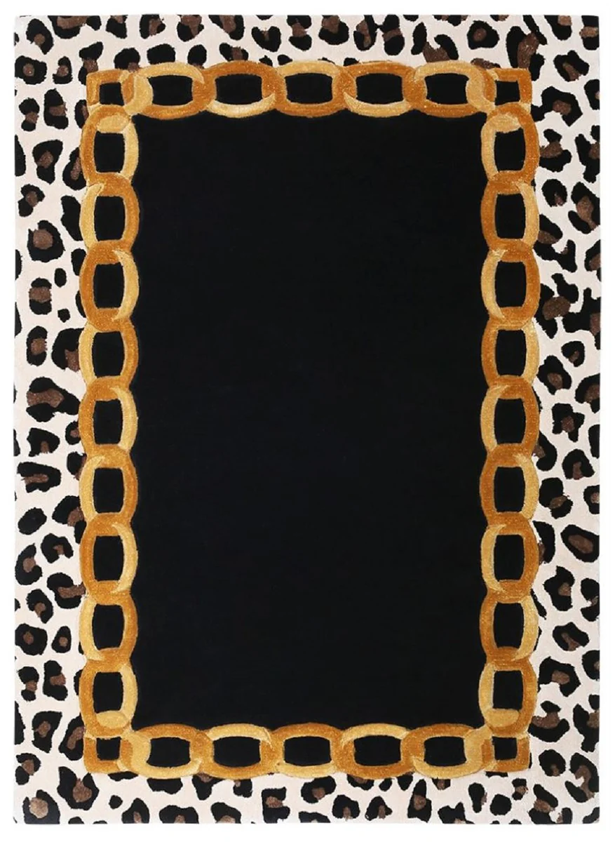 Luxury rug with leopard design multicolored 160 x 230 cm - Rectangular living room rug - Hand tufted bedroom rug - Luxury interior - Luxury quality