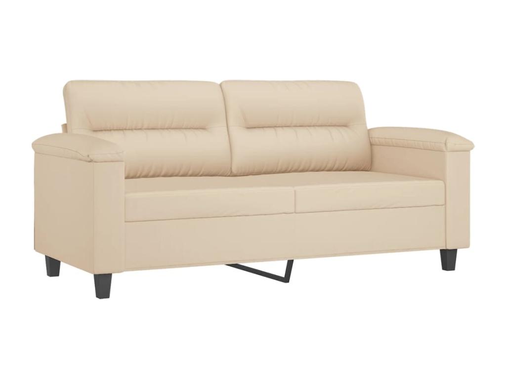 Sofá de 2 plazas de tela de microfibra color crema 140 cm