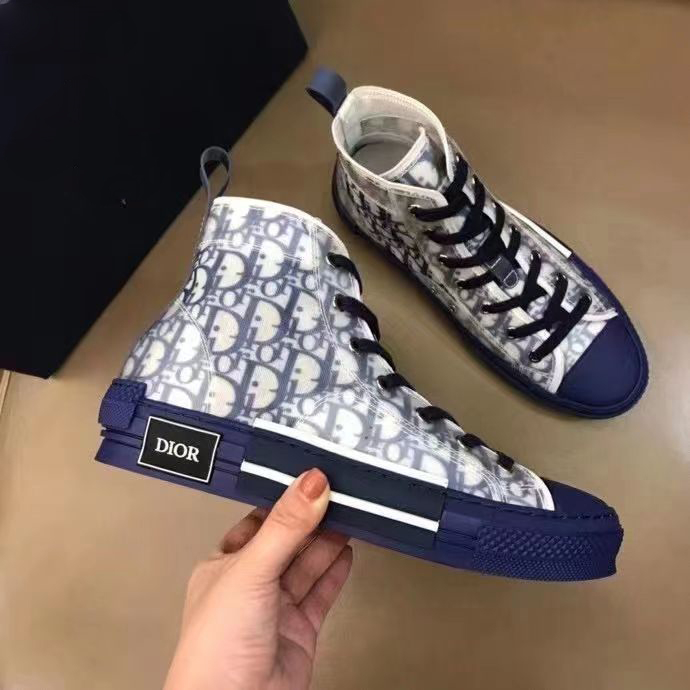 Dior B23 Luxury Shoes with white print logo - Sneaker Replica Workshop