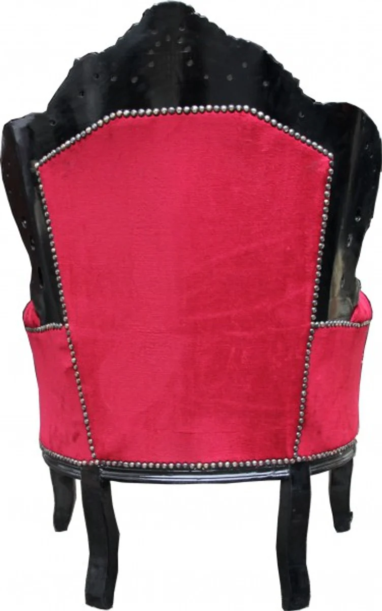 Baroque armchair King Bordeaux / Black with Bling Bling glitter stones - Limited Edition