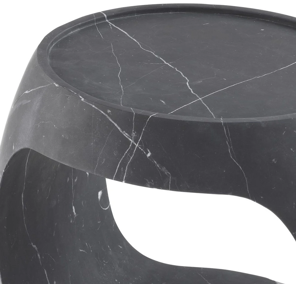 Luxury marble side table black 43 x 36.5 x H. 40.5 cm - Marble furniture - Luxury quality