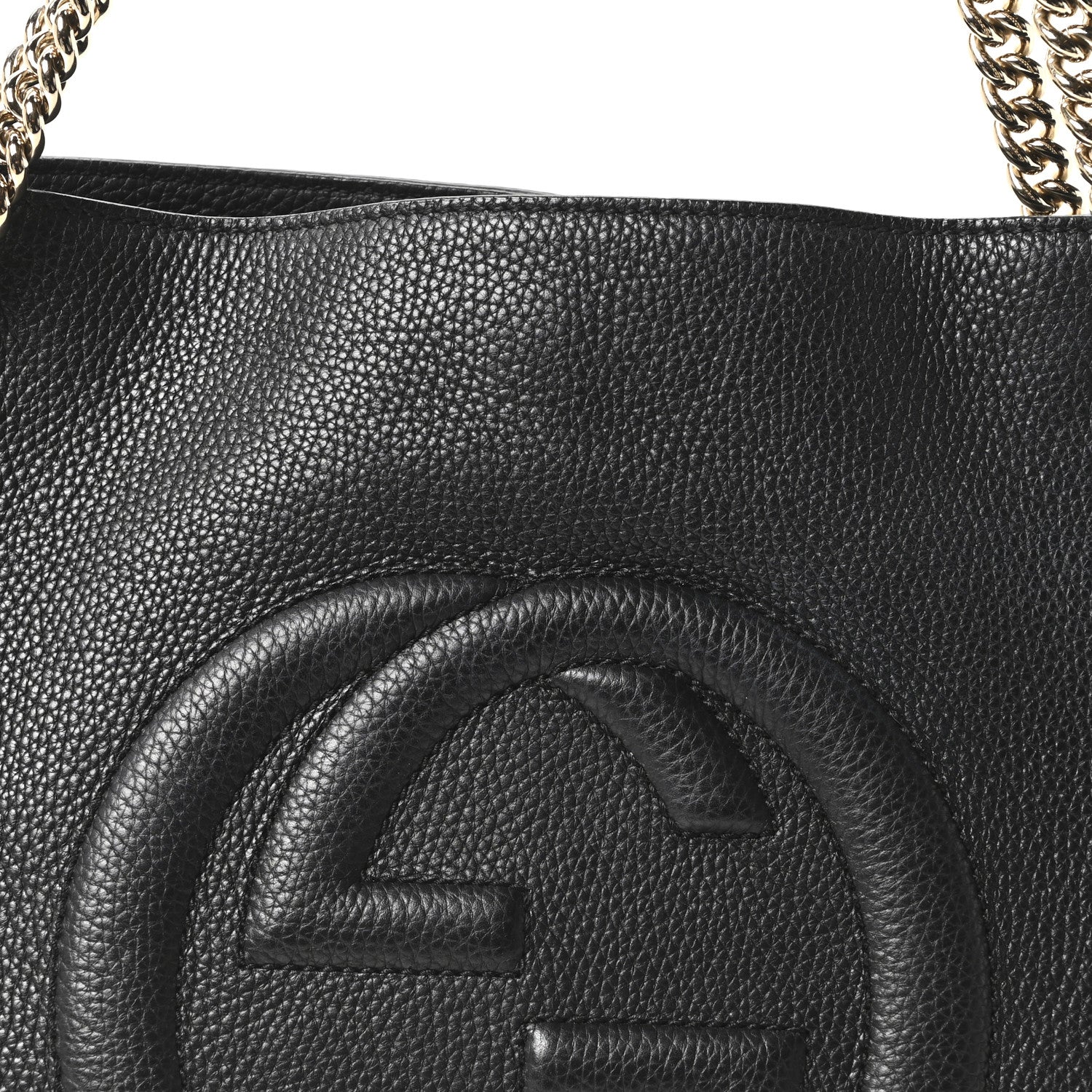 Pebbled Calfskin Medium Soho Chain Shoulder Bag Black - Top Club