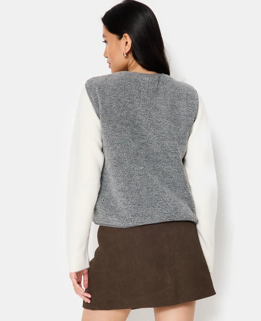 Pimkie Veste sans manches zippée en sherpa