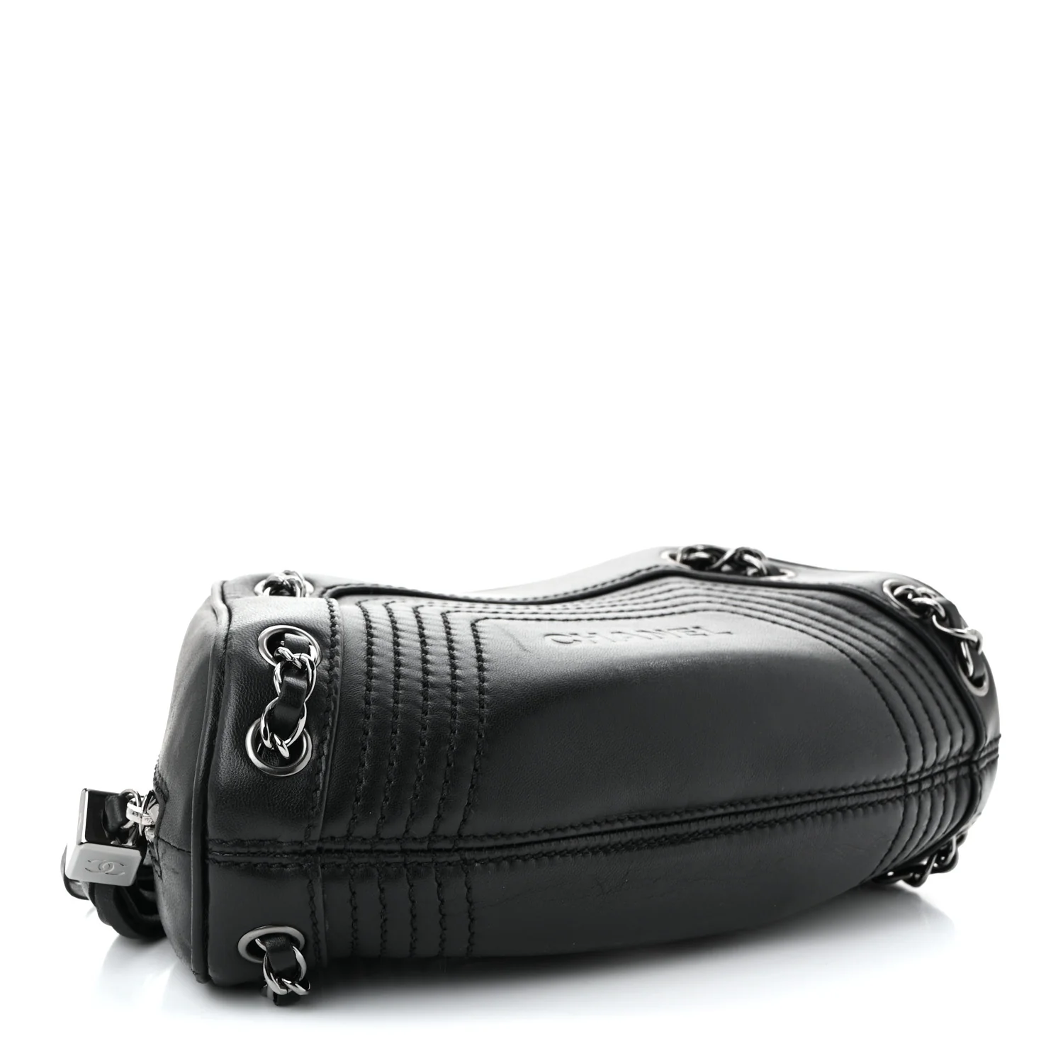 Lambskin Lax Small Tassel Shoulder Bag Black - Top Club