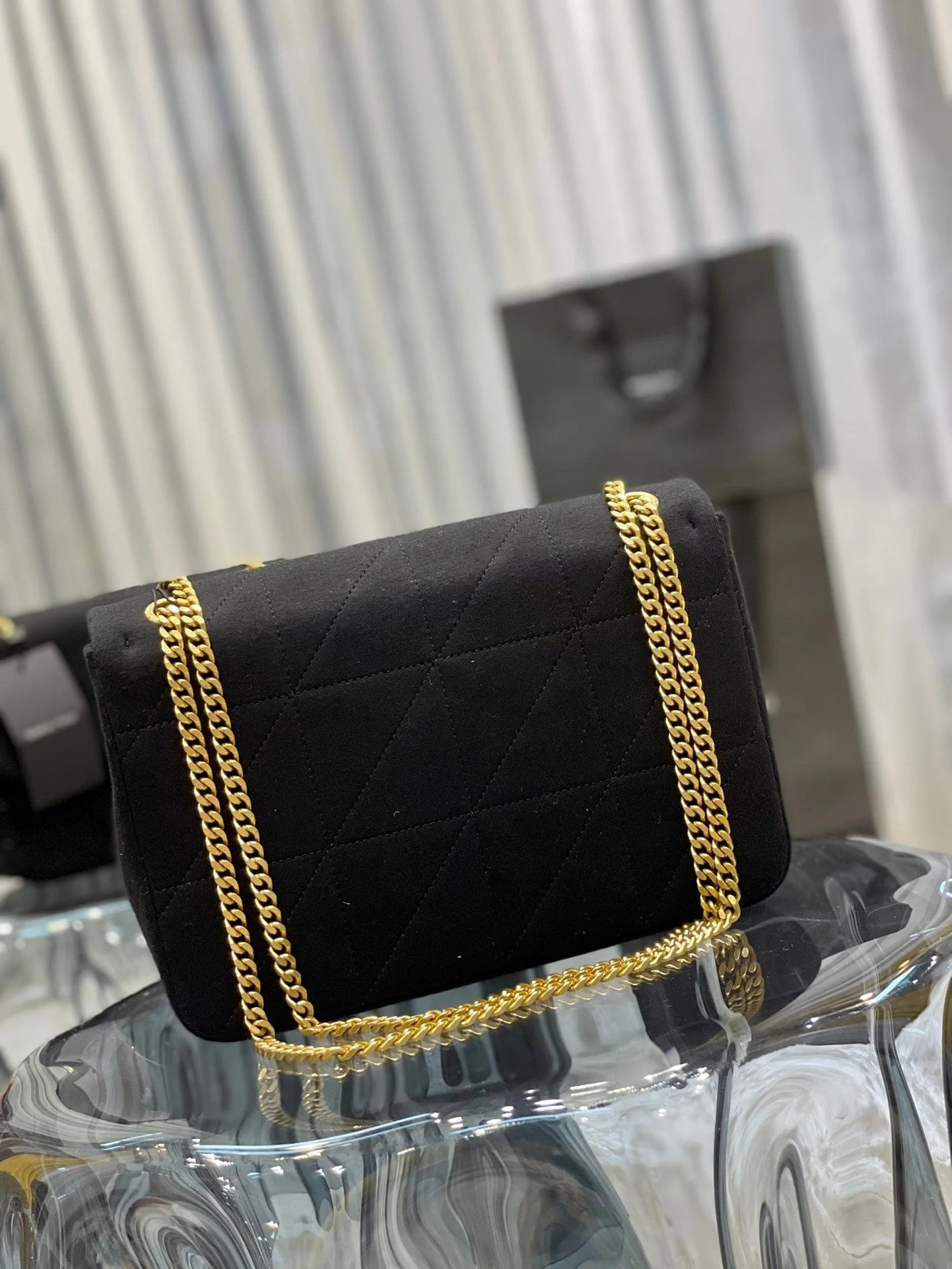 YSL Jamie Medium Chain Bag Black Carr�� Rive Gauche 24��15.5��6.5cm
