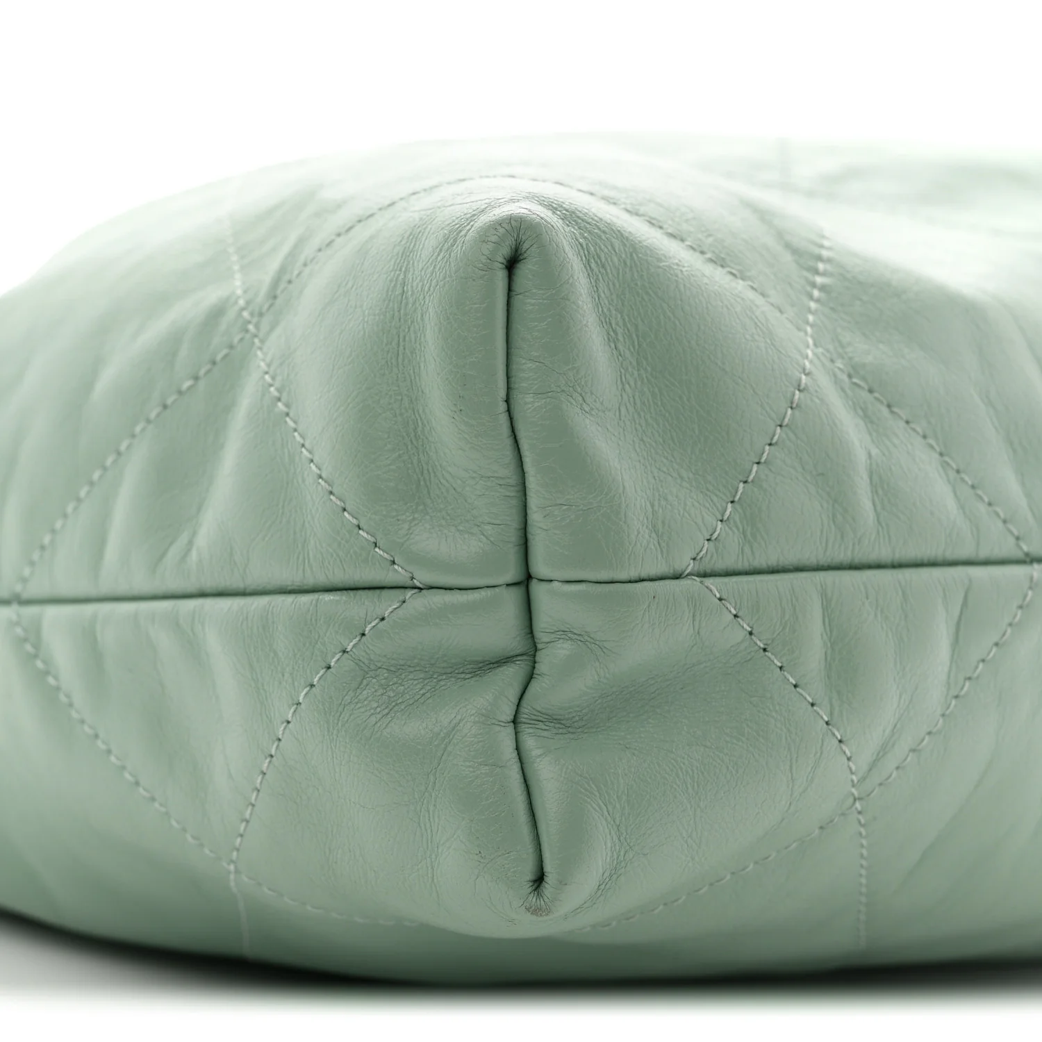 Shiny Calfskin Quilted Small Chanel 22 Light Green - Top Club