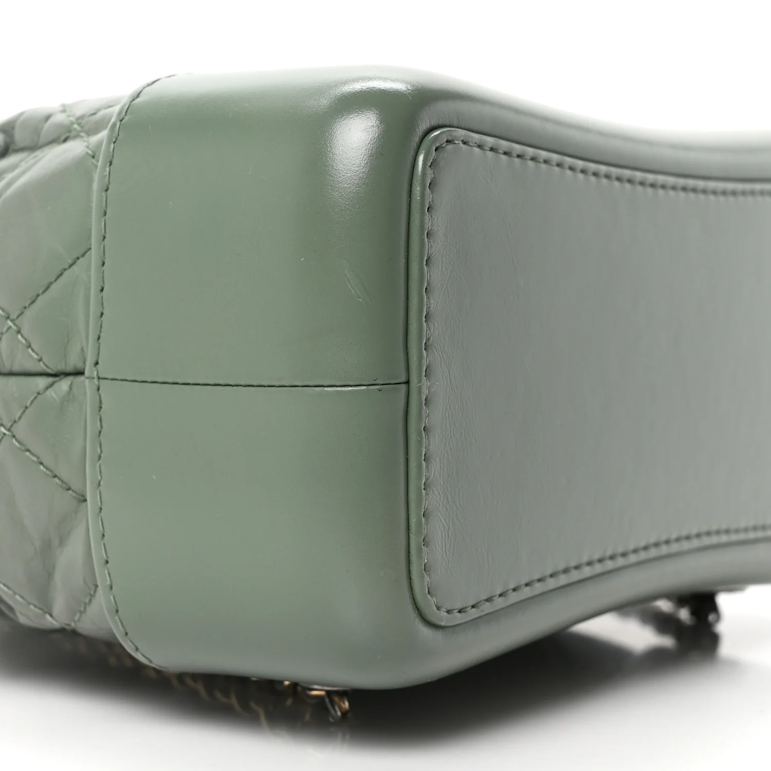 Aged Calfskin Quilted Small Gabrielle Backpack Green - Top Club