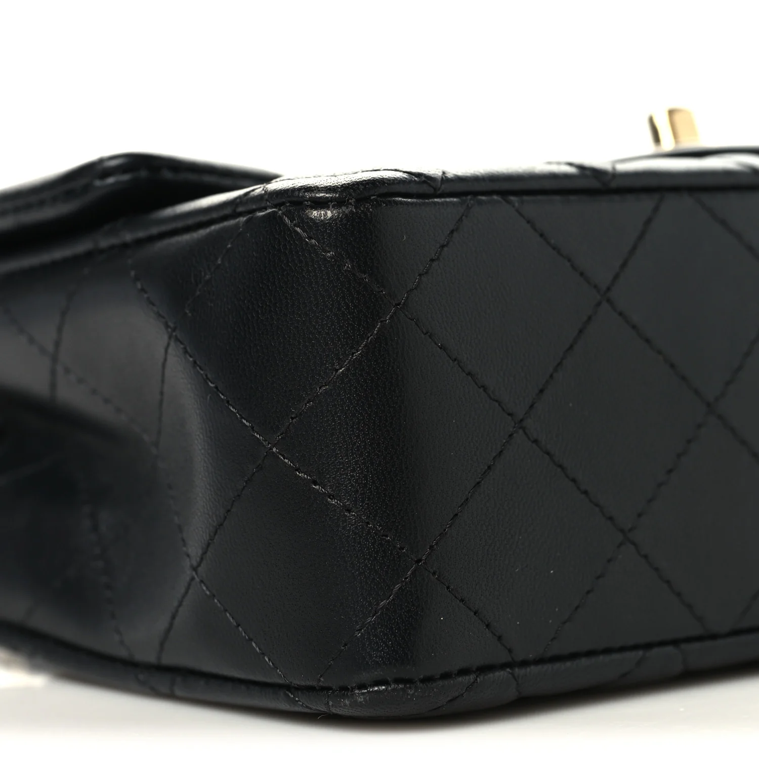 Lambskin Quilted Mini Rectangular Flap Black - Top Club