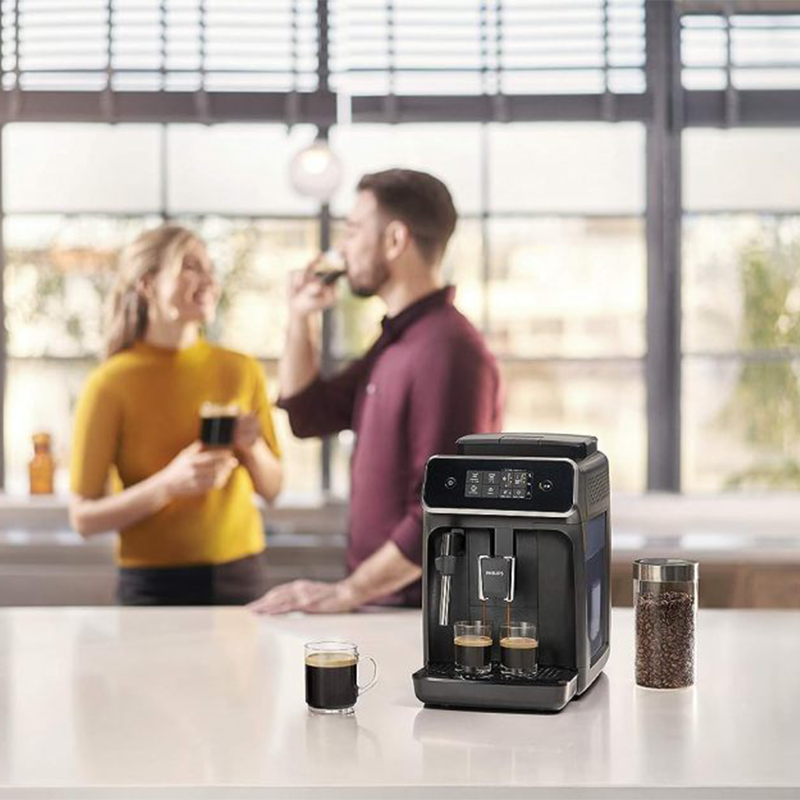 Philips 2200 series fully automatic espresso machine - classic milk foam, 2 types of coffee, intuitive touch display, black