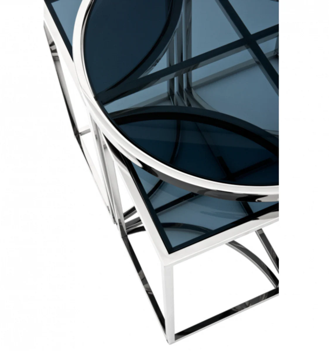 Luxury Art Deco designer side table set of 5 with smoked glass - luxury quality