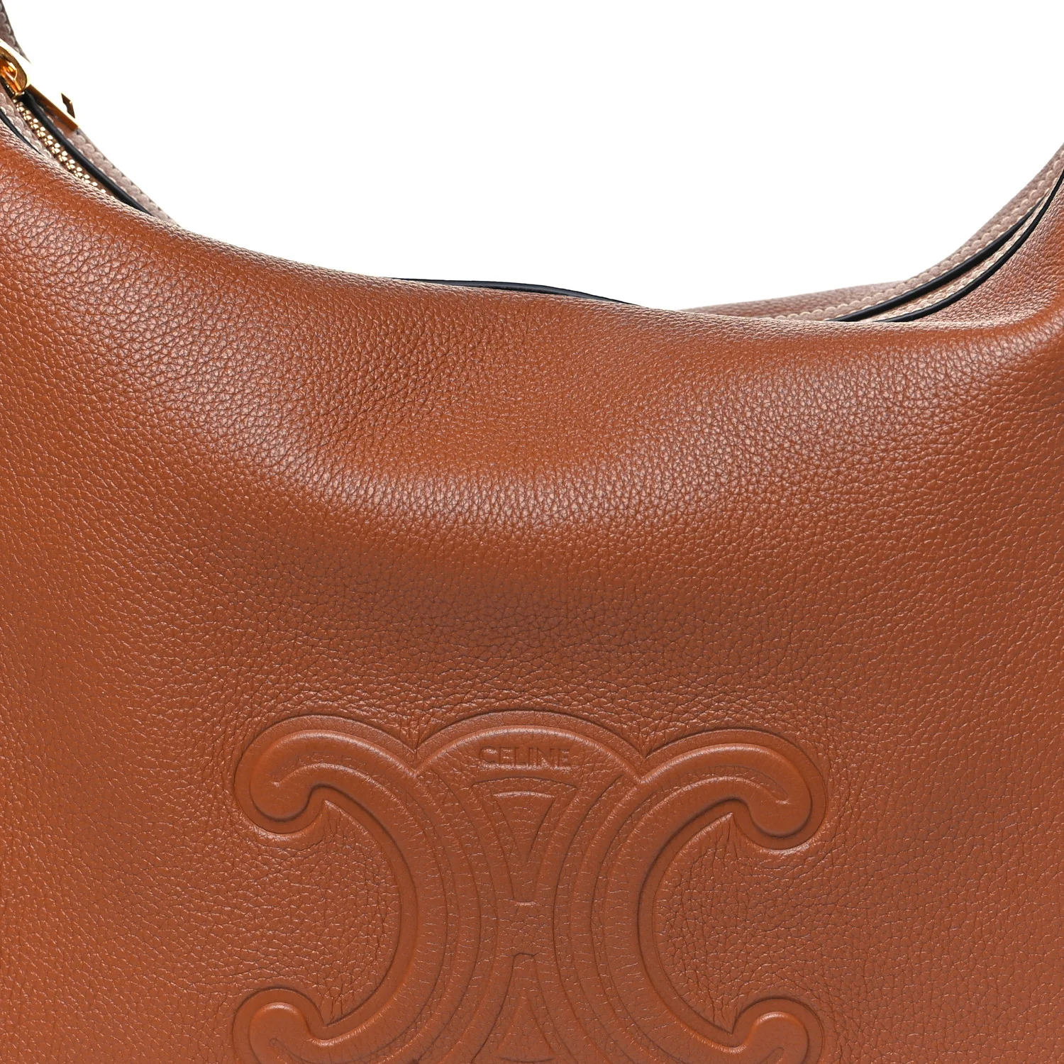 Supple Calfskin Medium Triomphe Heloise Shoulder Bag Tan - Top Club