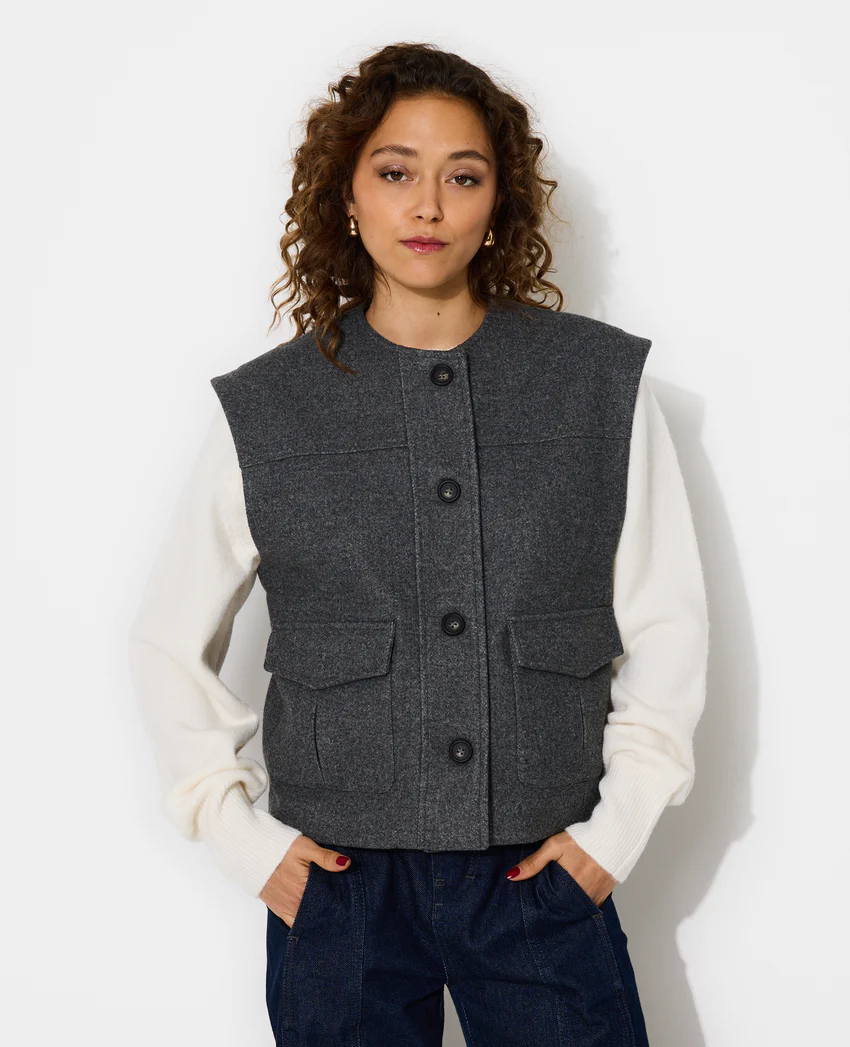 Pimkie Veste sans manches effet drap de laine