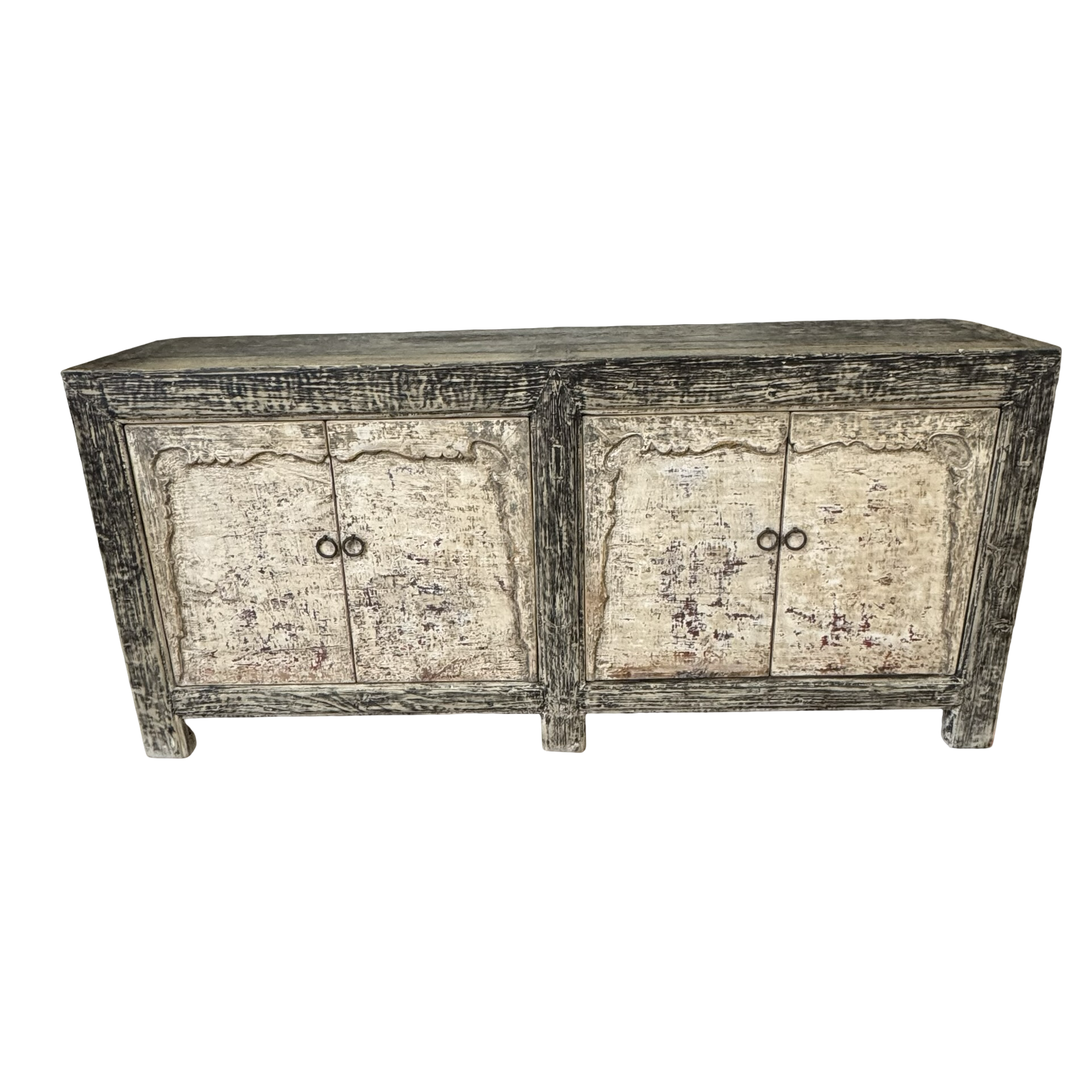 Dressoir 4 deurs Zwart wit finish uniek