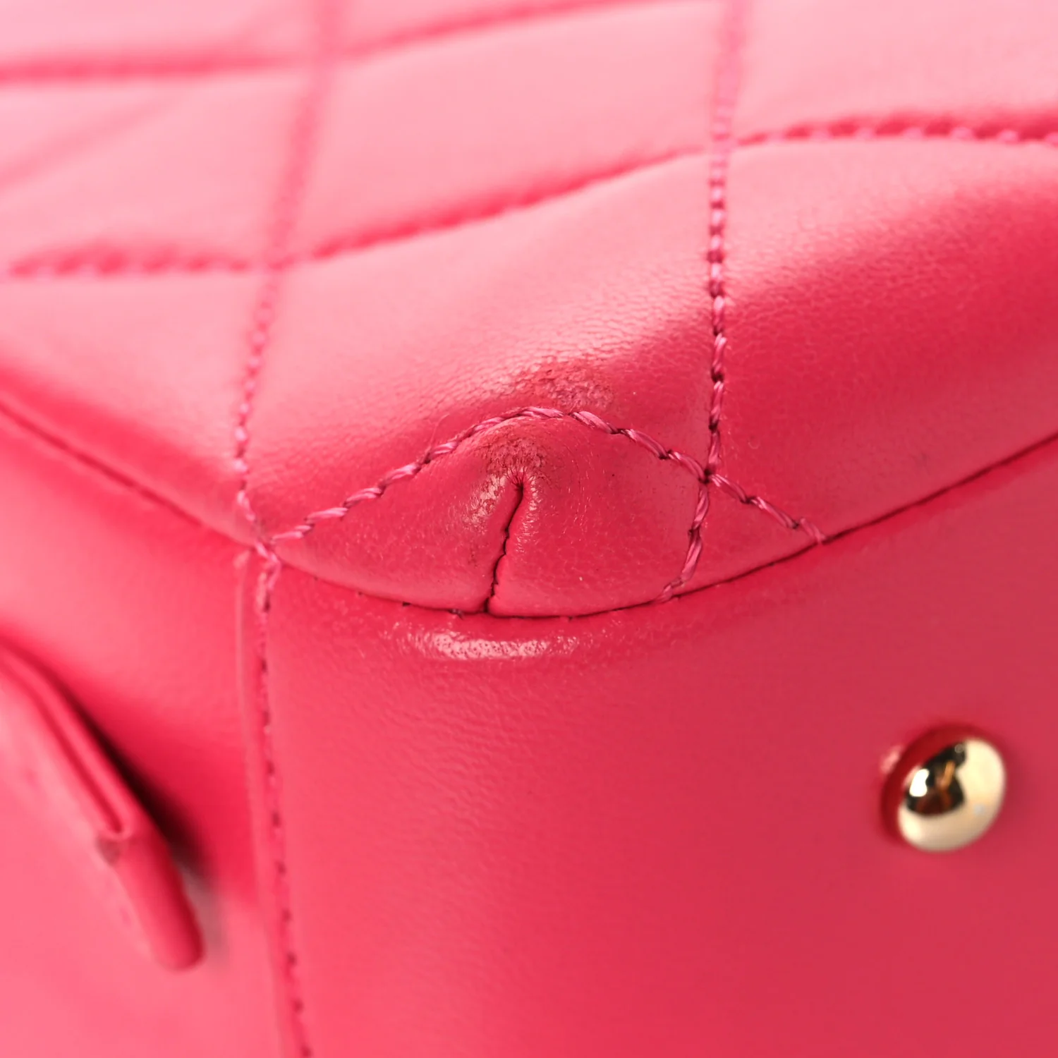 Lambskin Quilted Small Trendy CC Bowling Bag Pink - Top Club