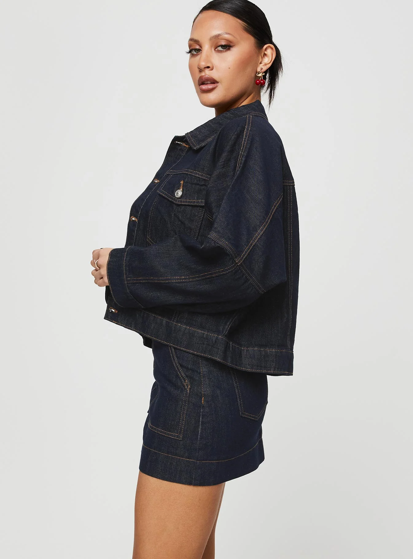 Hughes Mini Skirt Dark Wash Denim Petite