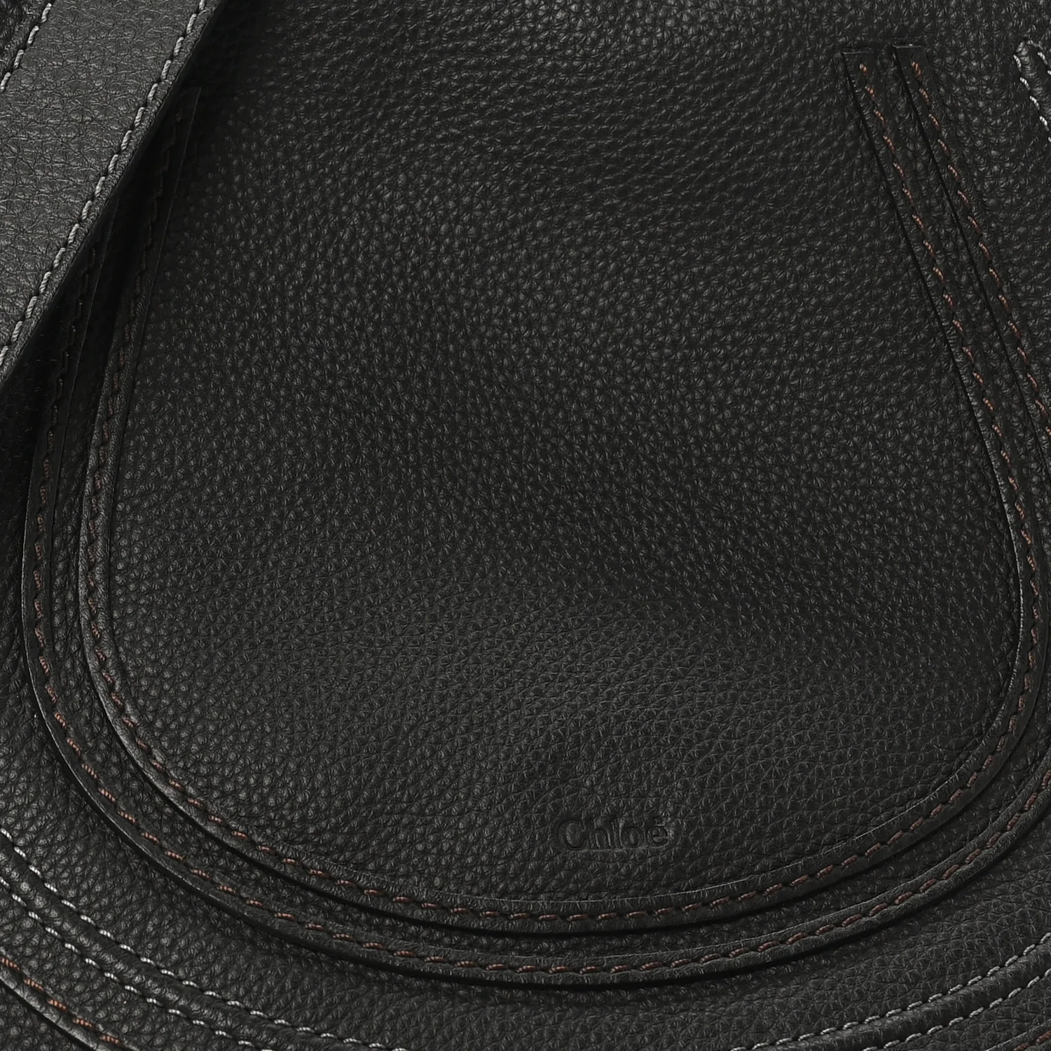 Grained Calfskin Medium Marcie Saddle Bag Black - Top Club