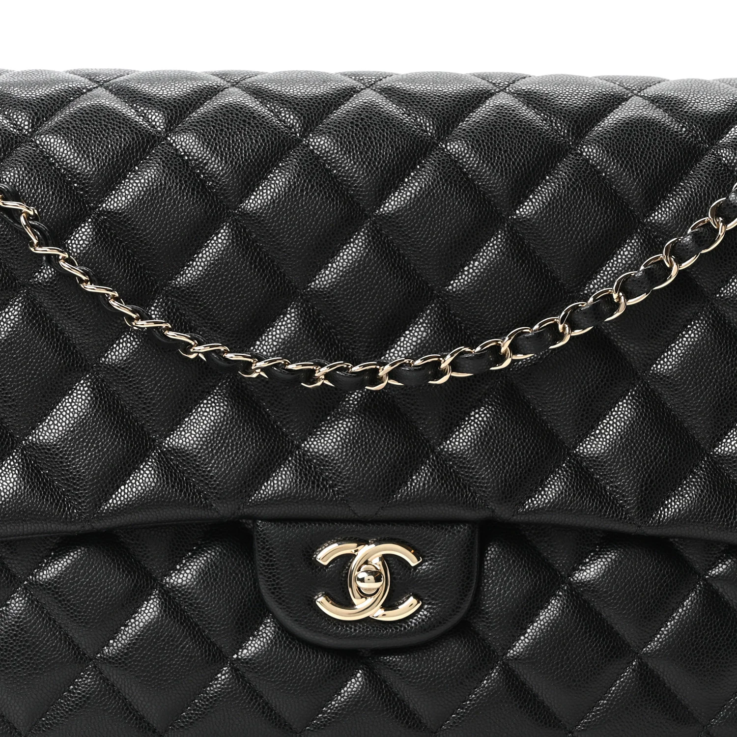 Caviar Quilted XXL Travel Flap Bag Black - Top Club