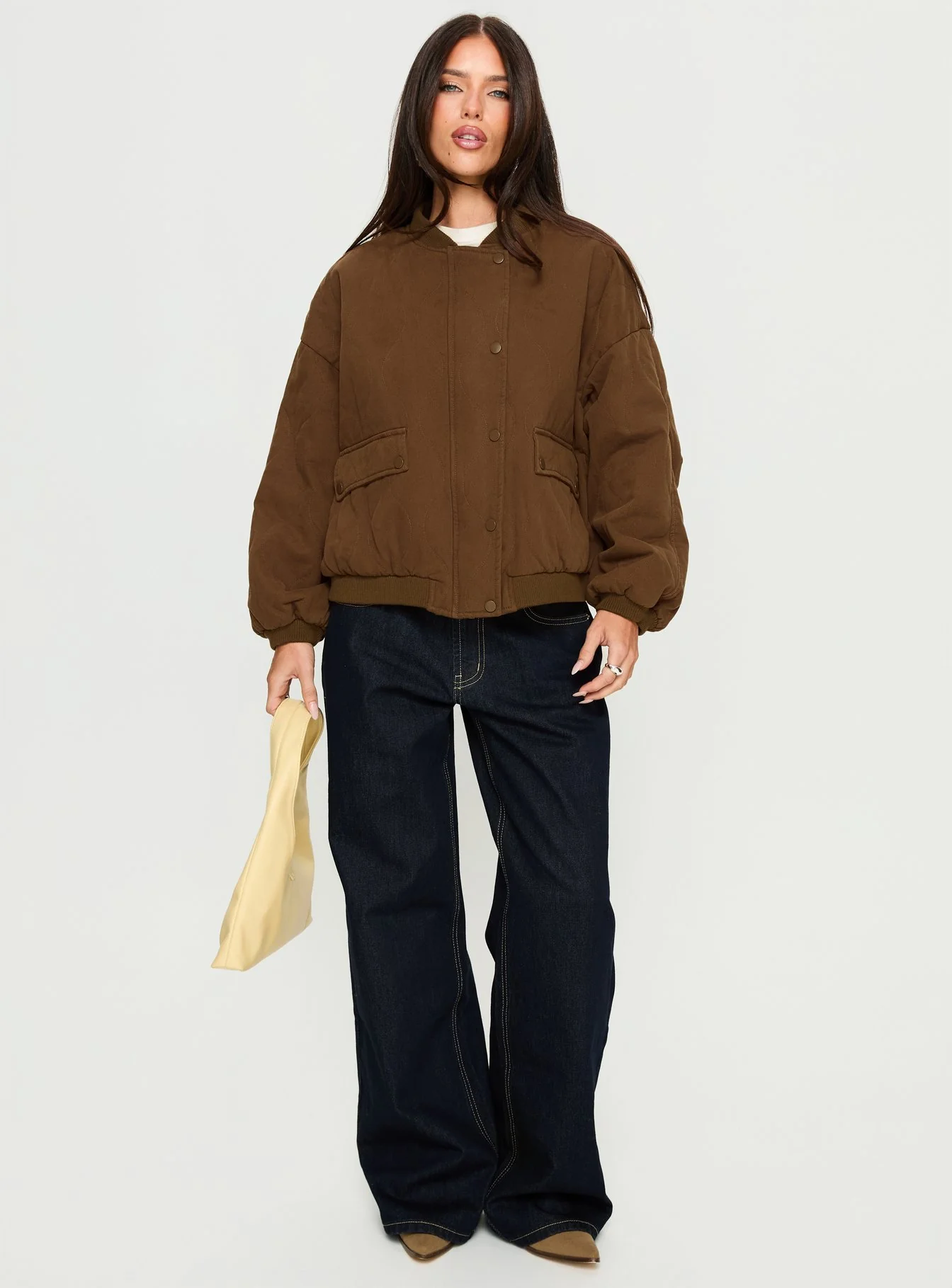 Stick Season Quilted Jacket Brown