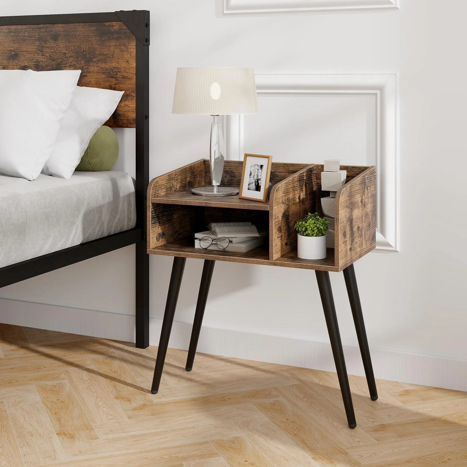 BEFOUNDLOVELY Nightstand with Open Shelves（1/2）