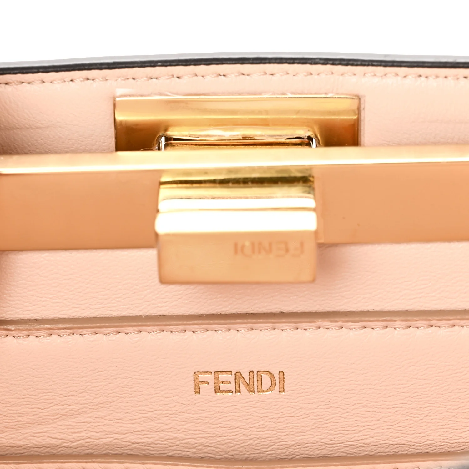 Vitello King Luxor Shiny Nappa Medium Peekaboo I SEE U East West Satchel Brandy Light Rose - Top Club