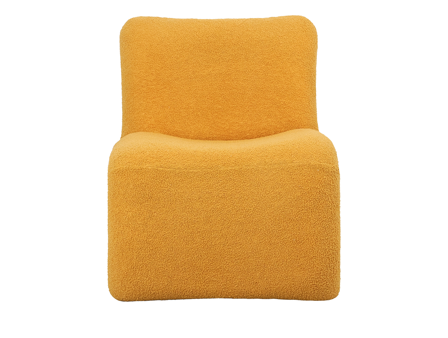 Chair Fuerza teddy curl ochre yellow