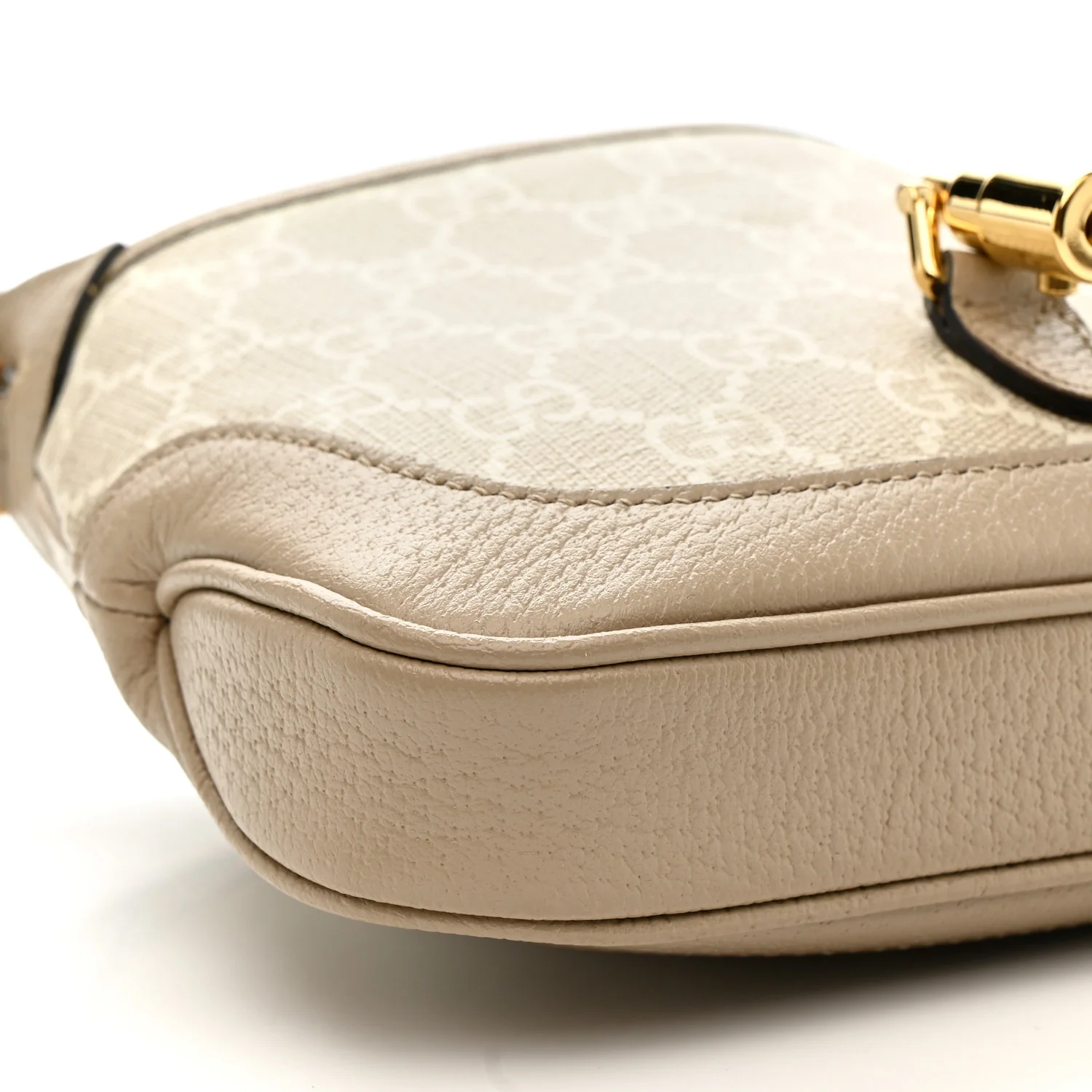 GG Supreme Monogram Textured Dollar Calfskin Mini Jackie 1961 Hobo Beige Mystic White Oatmeal - Top Club